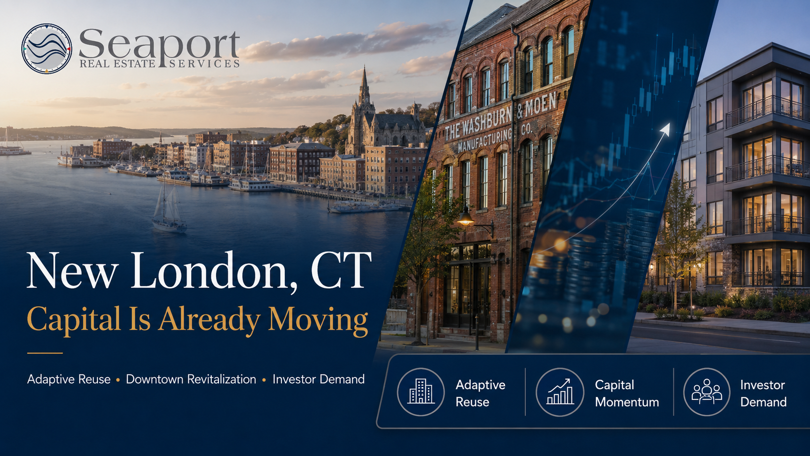 New London CT adaptive reuse, downtown revitalization, and investor demand