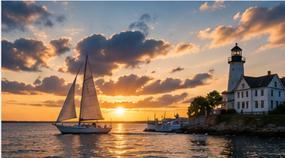Coastal sunset representing shoreline events in Connecticut and Rhode Island