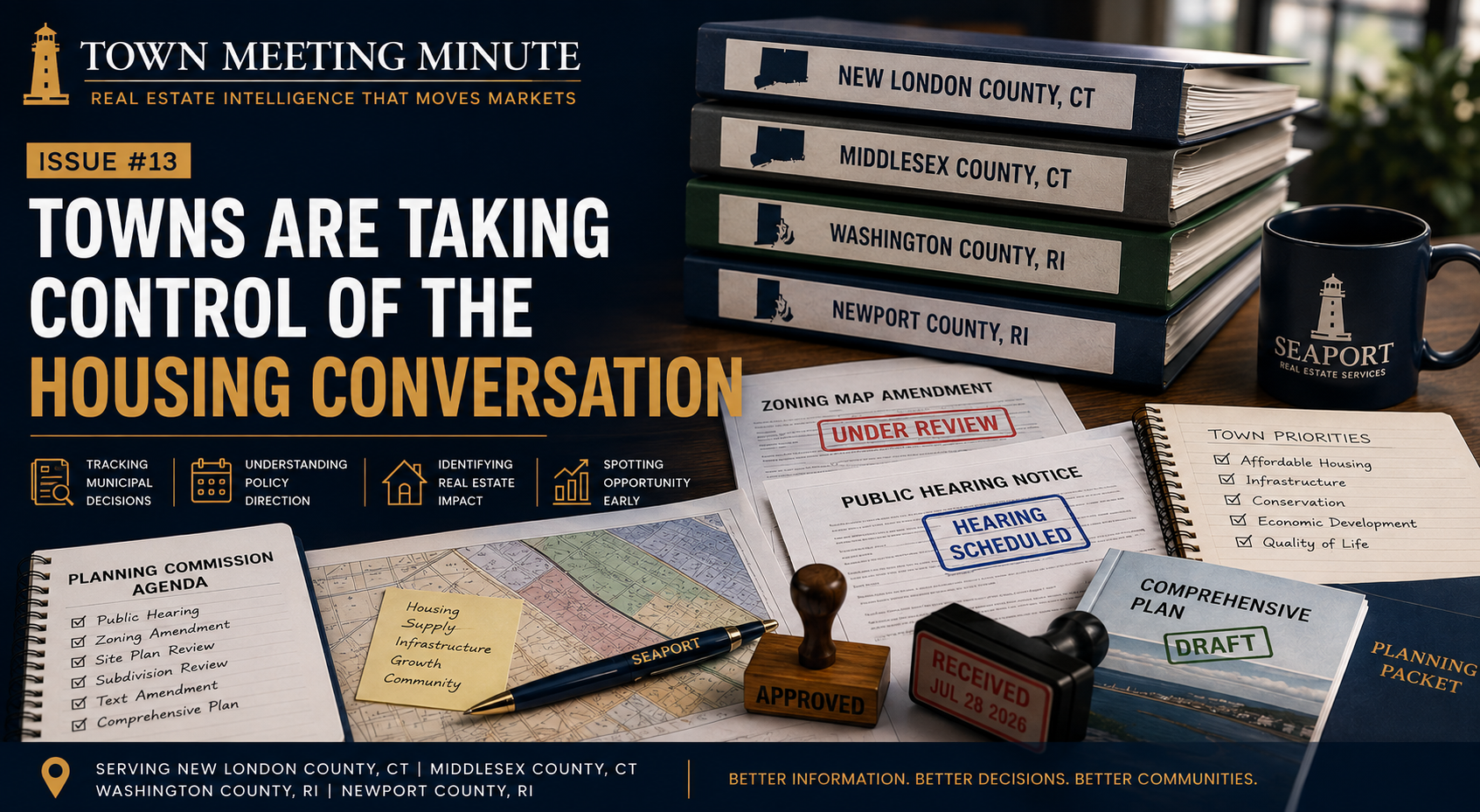 Zoning amendment, public hearing, and planning documents related to housing and land-use policy.
